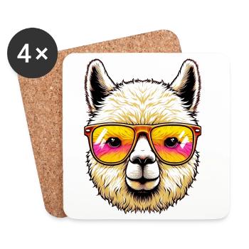 Alpaga - Dessous de verre (lot de 4) - blanc - Devant
