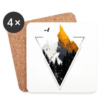 Golden Peak Mountain Vista - Coasters (set of 4) - white - Front