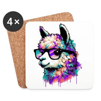 Alpaga - Dessous de verre (lot de 4) - blanc - Devant