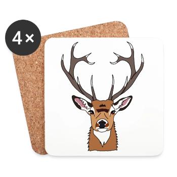 Deer - Coasters (set of 4) - white - Front