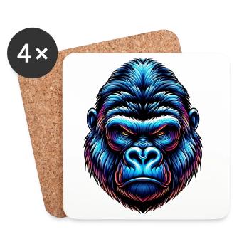 Gorilla - Untersetzer (4er-Set) - Weiß - Vorne