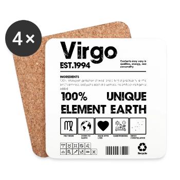 Virgo Vibes : Terre, logique et rire - Dessous de verre (lot de 4) - blanc - Devant
