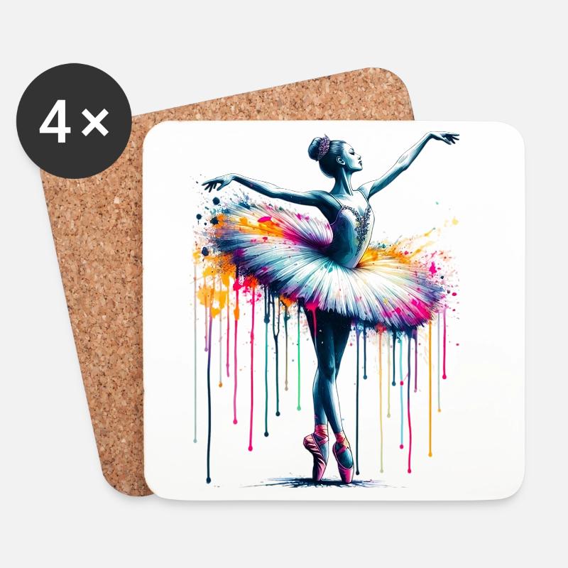 Balletttänzerin mit Tutu - Untersetzer (4er-Set) - Weiß