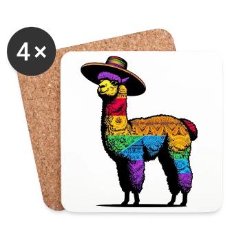 Alpaca - Coasters (set of 4) - white - Front