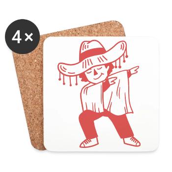 Dabbing Mexikaner Cinco de Mayo - Untersetzer (4er-Set) - Weiß - Vorne