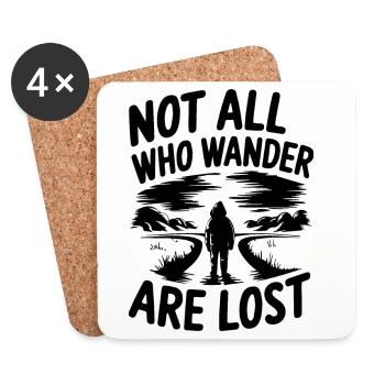 Tous ceux qui errent ne sont pas perdus - Dessous de verre (lot de 4) - blanc - Devant