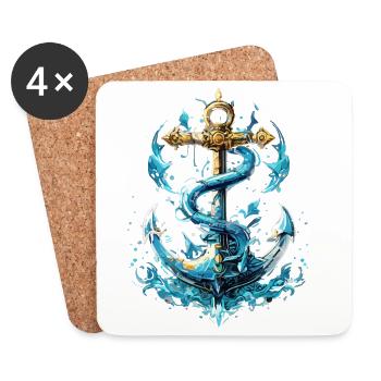 Anchor Water Splash - Coasters (set of 4) - white - Front