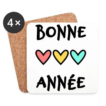 HAPPY NEW YEAR. NEW YEAR'S EVE. NEW YEAR - Coasters (set of 4) - white - Front