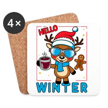Cute Reindeer - Coasters (set of 4) - white - Front