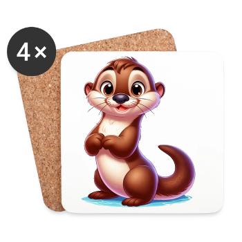 Otter - Coasters (set of 4) - white - Front