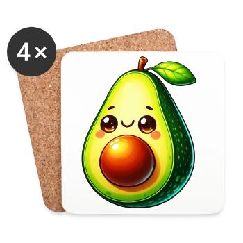 Avocado - Untersetzer (4er-Set) - Weiß - Vorne