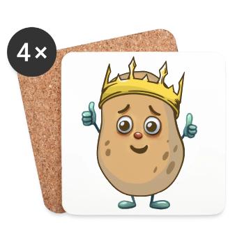 Potato Potatoes King Vegetables - Coasters (set of 4) - white - Front