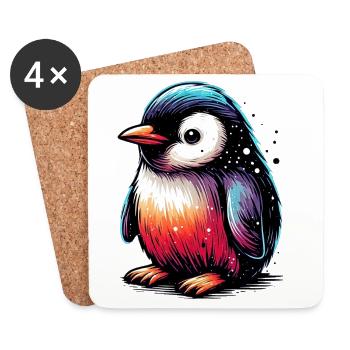 Pinguin - Untersetzer (4er-Set) - Weiß - Vorne