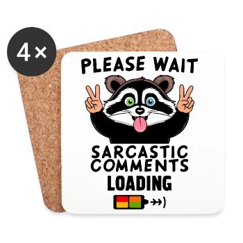 Funny raccoon - Coasters (set of 4) - white - Front