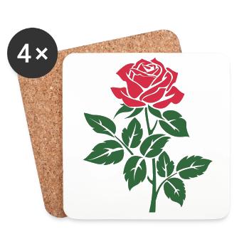 Rose - Coasters (set of 4) - white - Front