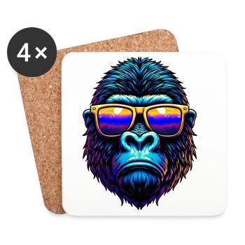 Gorilla - Untersetzer (4er-Set) - Weiß - Vorne