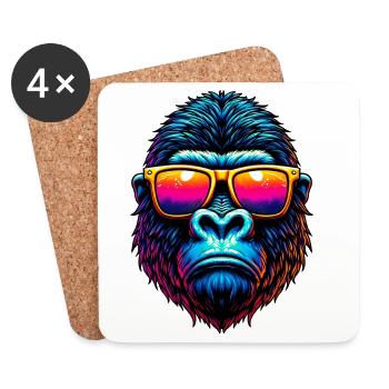 Gorilla - Untersetzer (4er-Set) - Weiß - Vorne
