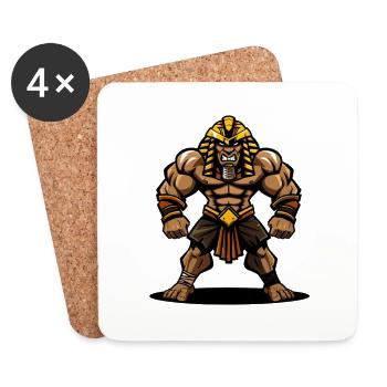 Pharaon Muscles Musculation - Dessous de verre (lot de 4) - blanc - Devant