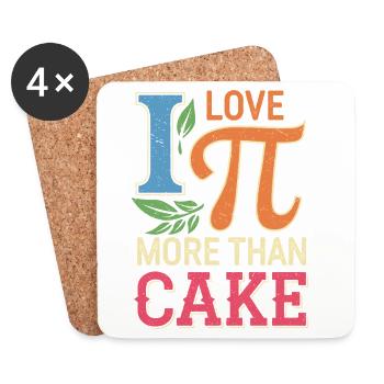 Ich liebe Pi mehr als Kuchen - Untersetzer (4er-Set) - Weiß - Vorne