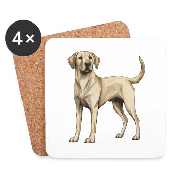 Labrador Dog - Coasters (set of 4) - white - Front