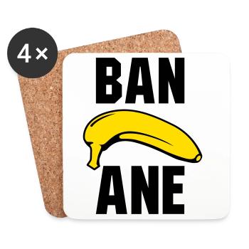 Banane - Untersetzer (4er-Set) - Weiß - Vorne