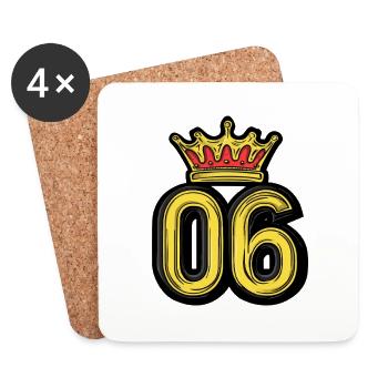 Couronne à 6 chiffres - Dessous de verre (lot de 4) - blanc - Devant
