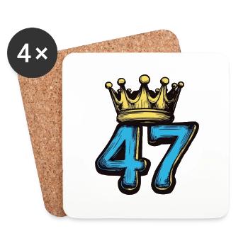47 Number Crown - Coasters (set of 4) - white - Front
