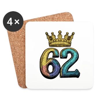 62 Number Crown - Coasters (set of 4) - white - Front