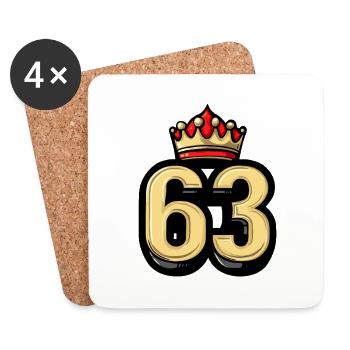 63 Zahl Krone - Untersetzer (4er-Set) - Weiß - Vorne