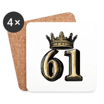 61 Couronne de chiffres - Dessous de verre (lot de 4) - blanc - Devant