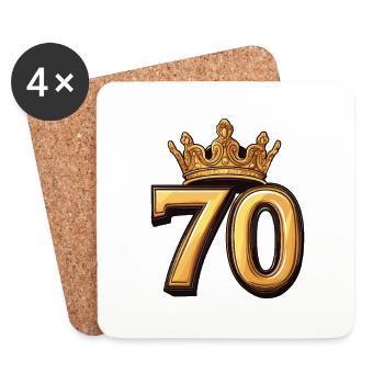 70 Zahl Krone - Untersetzer (4er-Set) - Weiß - Vorne