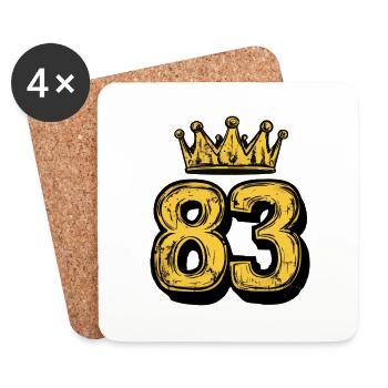 83 Nombre Couronne - Dessous de verre (lot de 4) - blanc - Devant