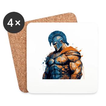 Spartan Muscles Gladiator Gym - Coasters (set of 4) - white - Front
