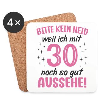 30. Geburtstag 30 Jahre Geburtstagsgeschenk Frauen - Untersetzer (4er-Set) - Weiß - Vorne