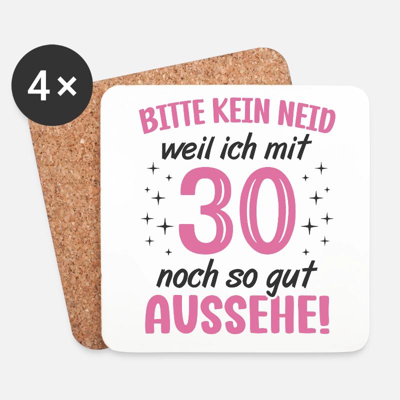 30. Geburtstag 30 Jahre Geburtstagsgeschenk Frauen - Untersetzer (4er-Set) - Weiß