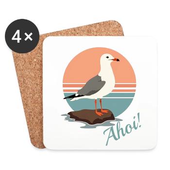 Seagull Ahoy - Coasters (set of 4) - white - Front