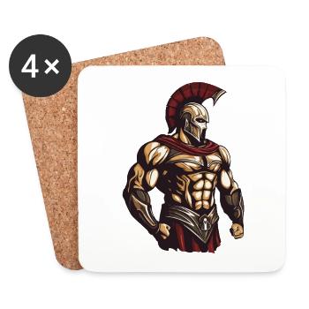 Spartaner - Untersetzer (4er-Set) - Weiß - Vorne