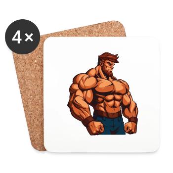 Gymnase de musculation - Dessous de verre (lot de 4) - blanc - Devant