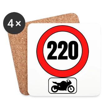 220 SPEED LIMIT - Dessous de verre (lot de 4) - blanc - Devant