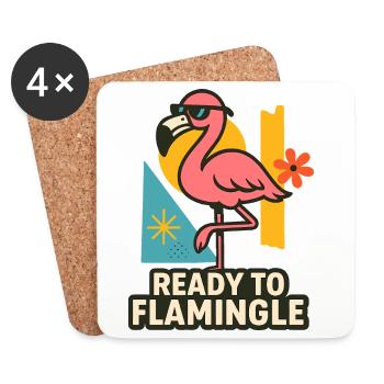 Ready to Flamingle - Coasters (set of 4) - white - Front