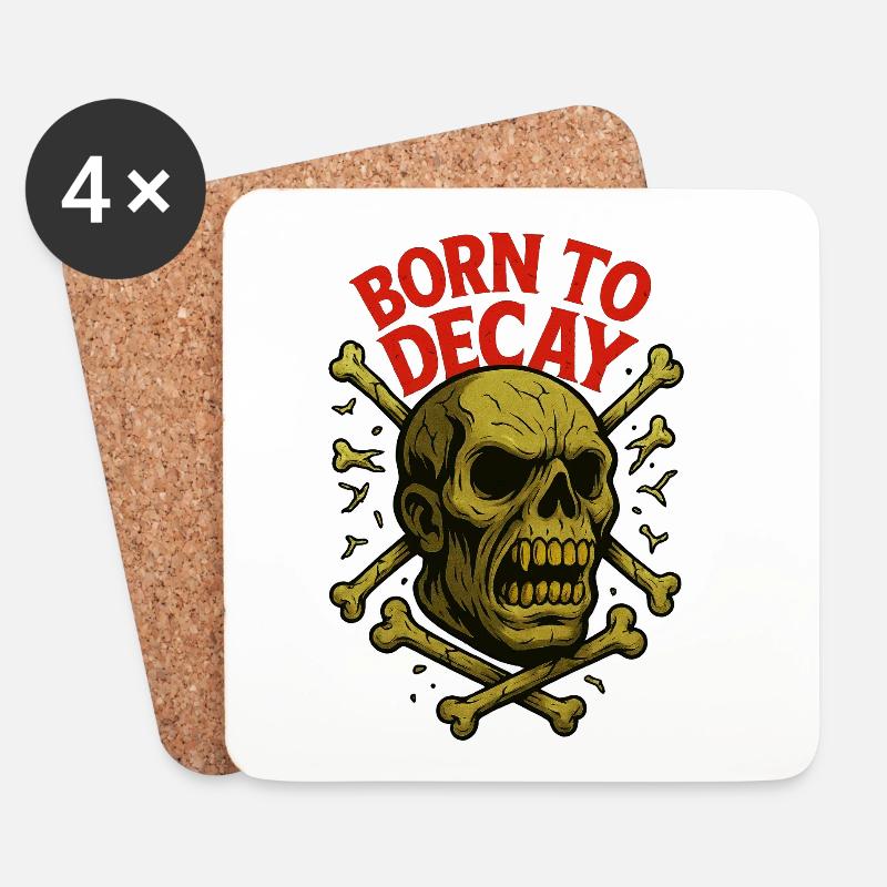 Geboren zum Verfall - Untersetzer (4er-Set) - Weiß