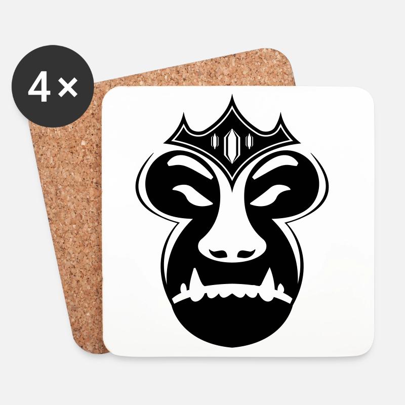 Monkey King – Emblem der urbanen Herrschaft - Untersetzer (4er-Set) - Weiß