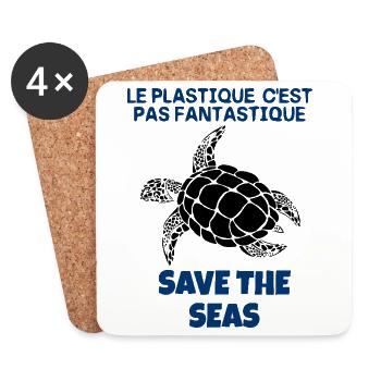 Save the sea - Dessous de verre (lot de 4) - blanc - Devant