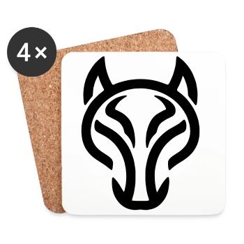 Wolf - Coasters (set of 4) - white - Front