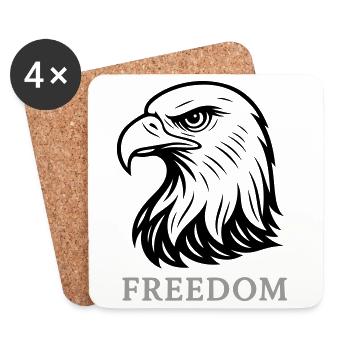 Eagle Head Freedom - Coasters (set of 4) - white - Front