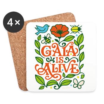 Gaia is alive - Dessous de verre (lot de 4) - blanc - Devant