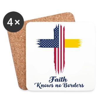 American and Vatican Flag - Coasters (set of 4) - white - Front