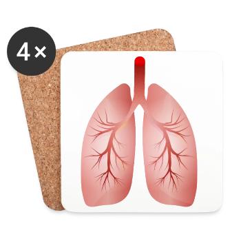 Human Lung – Medical Illustration - Coasters (set of 4) - white - Front