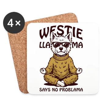 West Highland weißer Terrier | Westie - Untersetzer (4er-Set) - Weiß - Vorne