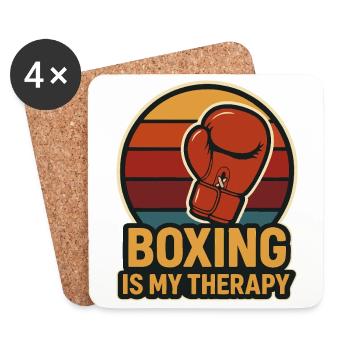 Boxen ist meine Therapie - Untersetzer (4er-Set) - Weiß - Vorne